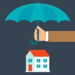 Parapluie au-dessus d’une maison