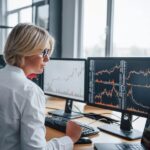 femme qui étudie la bourse