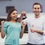 Couple buying a car