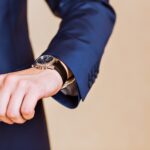men’s hand with a watch.
