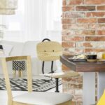 Apartment with brick wall