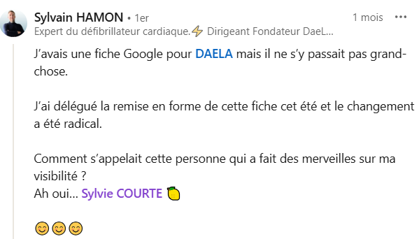 La Méthode Mme Fiche Google en action