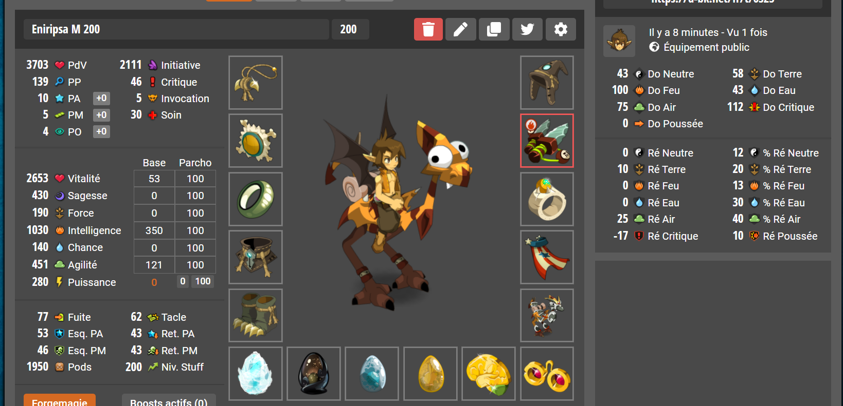 Les meilleurs stuffs 200 Forum DOFUS Touch, c